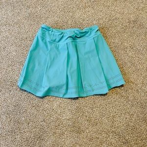 Ivivva girls size 12 turquoise blue tennis skirt with briefs & zipper pocket
